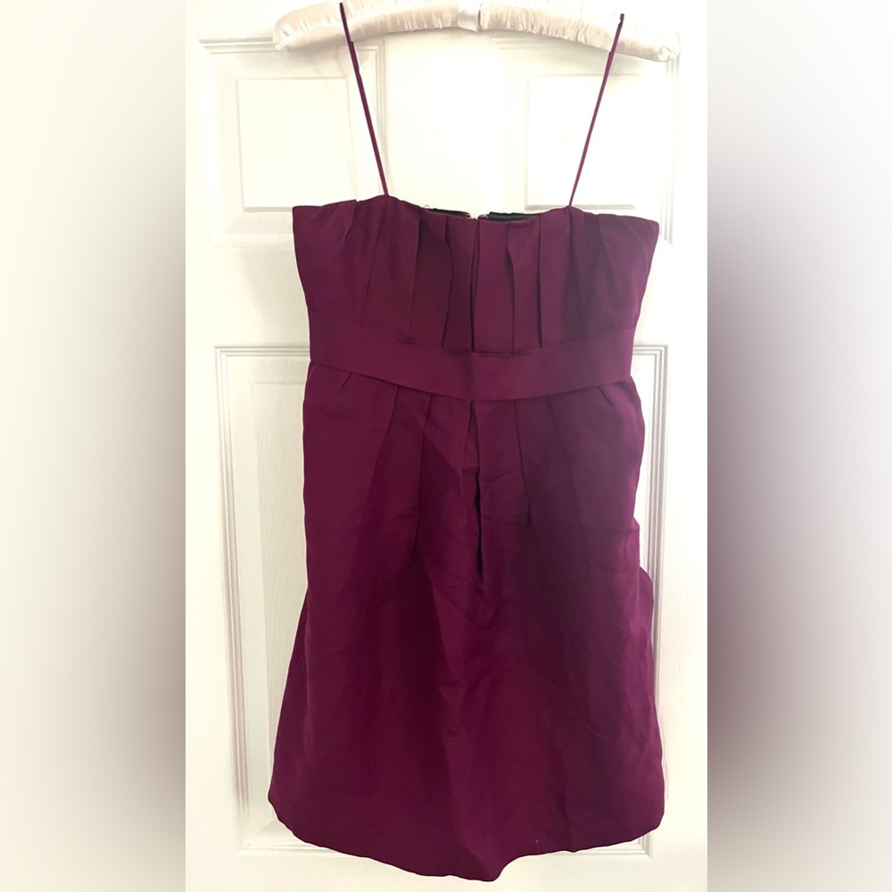 Ali Ro Magenta/Pink Strapless Linen Cocktail Dress